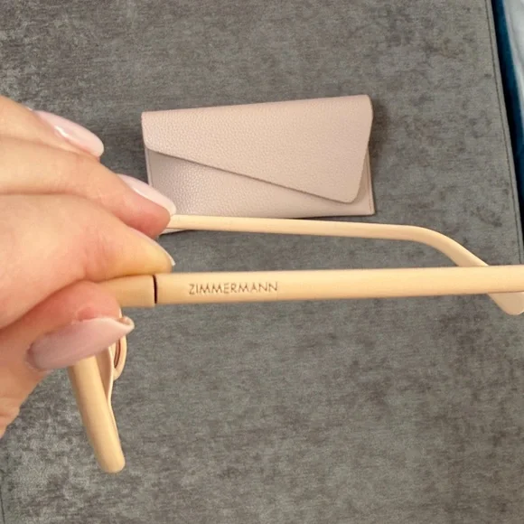 Zimmerman Cateye Cream Sunglasses with Pink Case - Picture 2 of 8